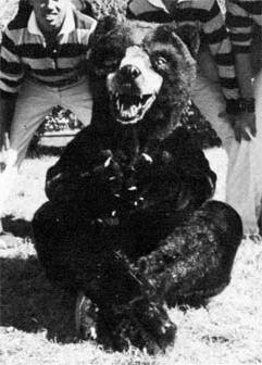 Early UNC Mascot sitting on ground