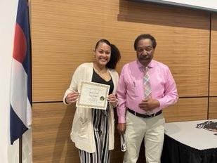 Africana Studies students George Blankley IV, Martha Kibozi, Ashley Register, and Dorian Wilkerson were recognized on April 14th for excellence in their program. Congratulations! View the event program. See all the event photos.v