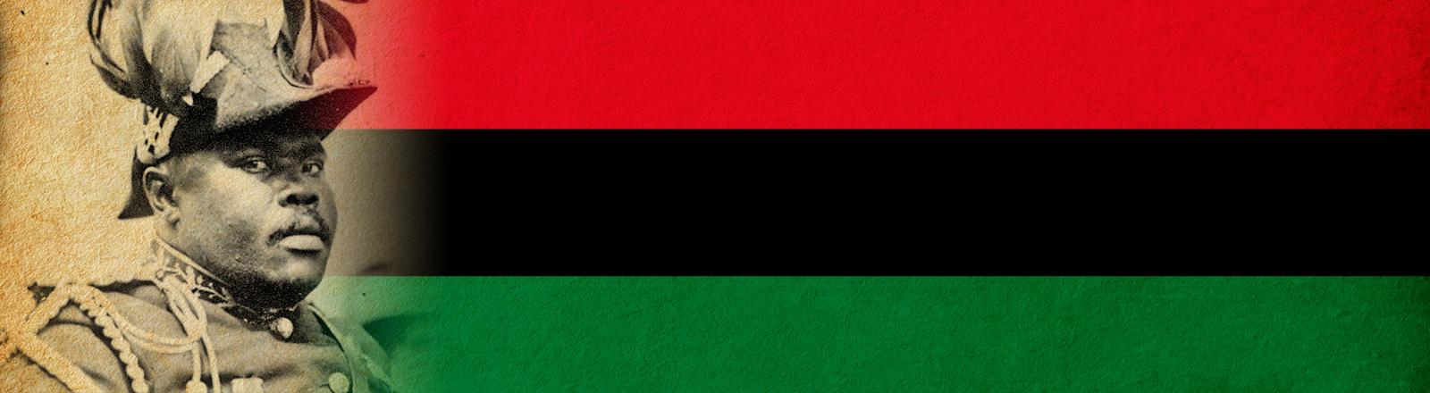african flag and Marcus Garvey